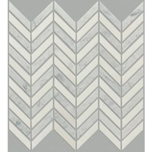 ESTATE CHEVRON MOSAIC in Biancocarrara/T  Tile