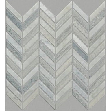 ESTATE CHEVRON MOSAIC in Biancoc/Blue Gr  Tile