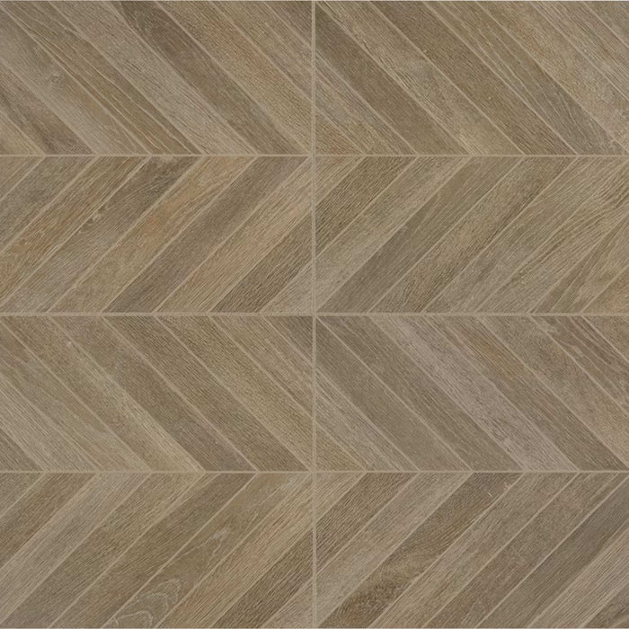 Trellis Oak in Brown Blend Rectangle Chevron Tile