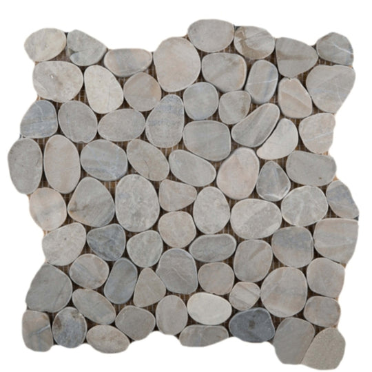 Venetian Pebbles in Silver 12" X 12" Flat Pebbles
