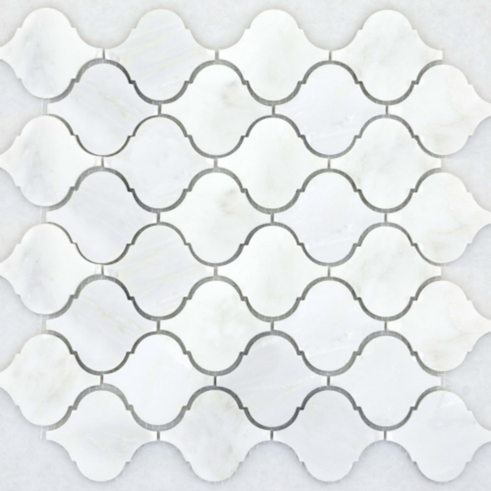 Marble Winter Frost in Winter Frost Lantern Mosaic - Mesh Mosaic Natural Stone