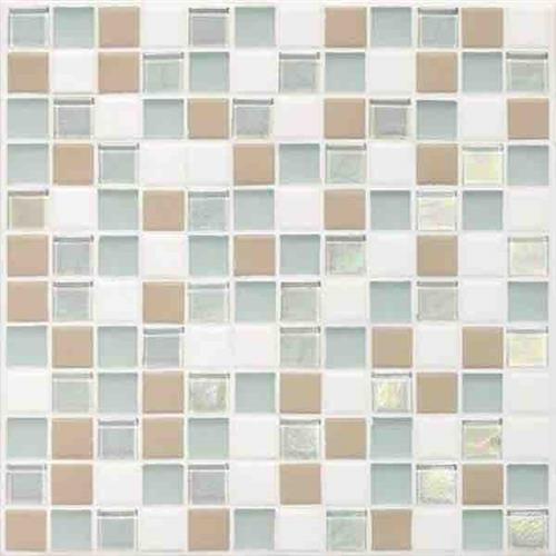 Coastal Keystones in Trade Wind Blend 1 X 1 Mosaic Glass Tile