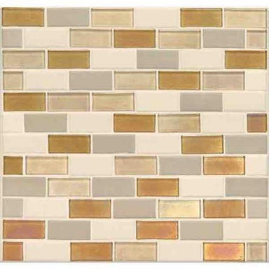Coastal Keystones in Island Harvest 2 X 1 Brick-Joint Mosaic Glass Tile