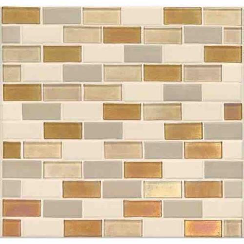 Coastal Keystones in Island Harvest 2 X 1 Brick-Joint Mosaic Glass Tile