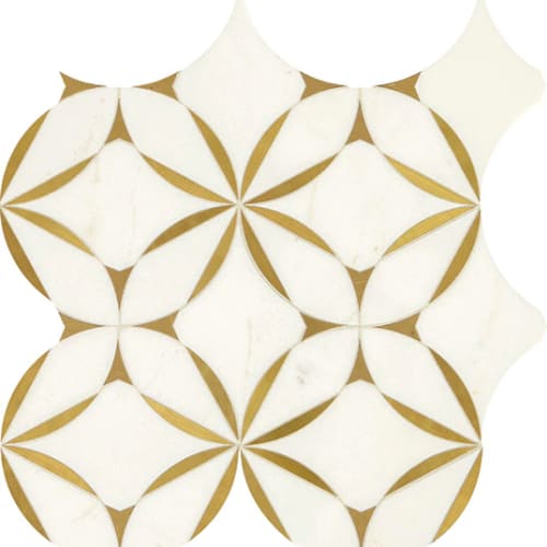 Lavaliere in Thassos White/ Brass Blossom Tile